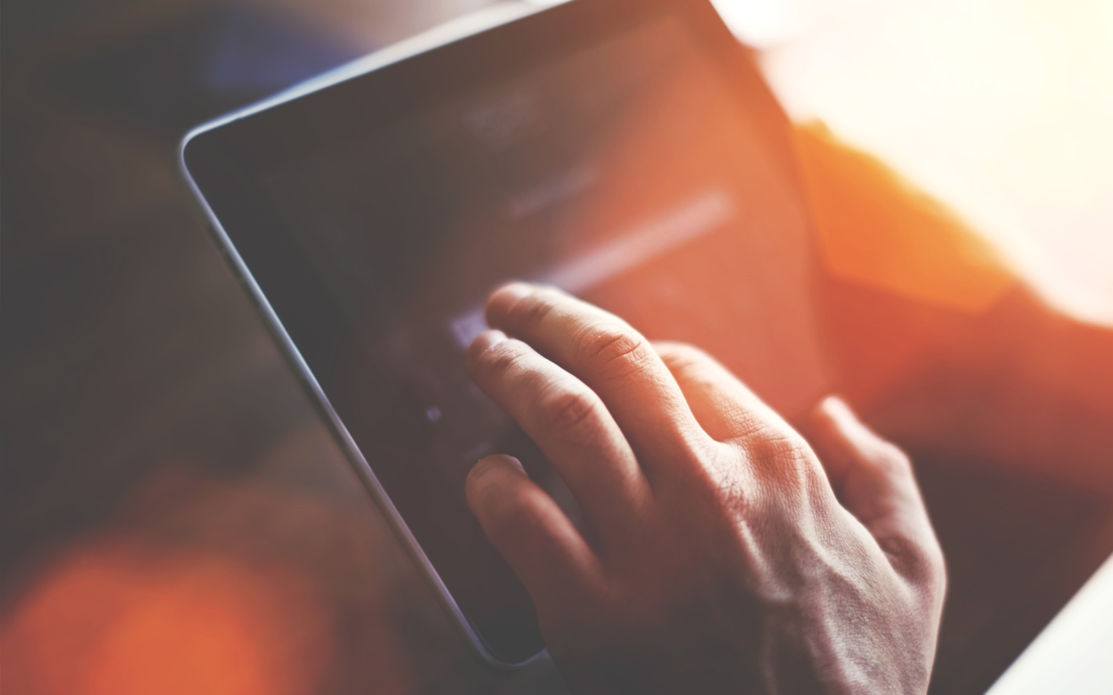 Person using a tablet