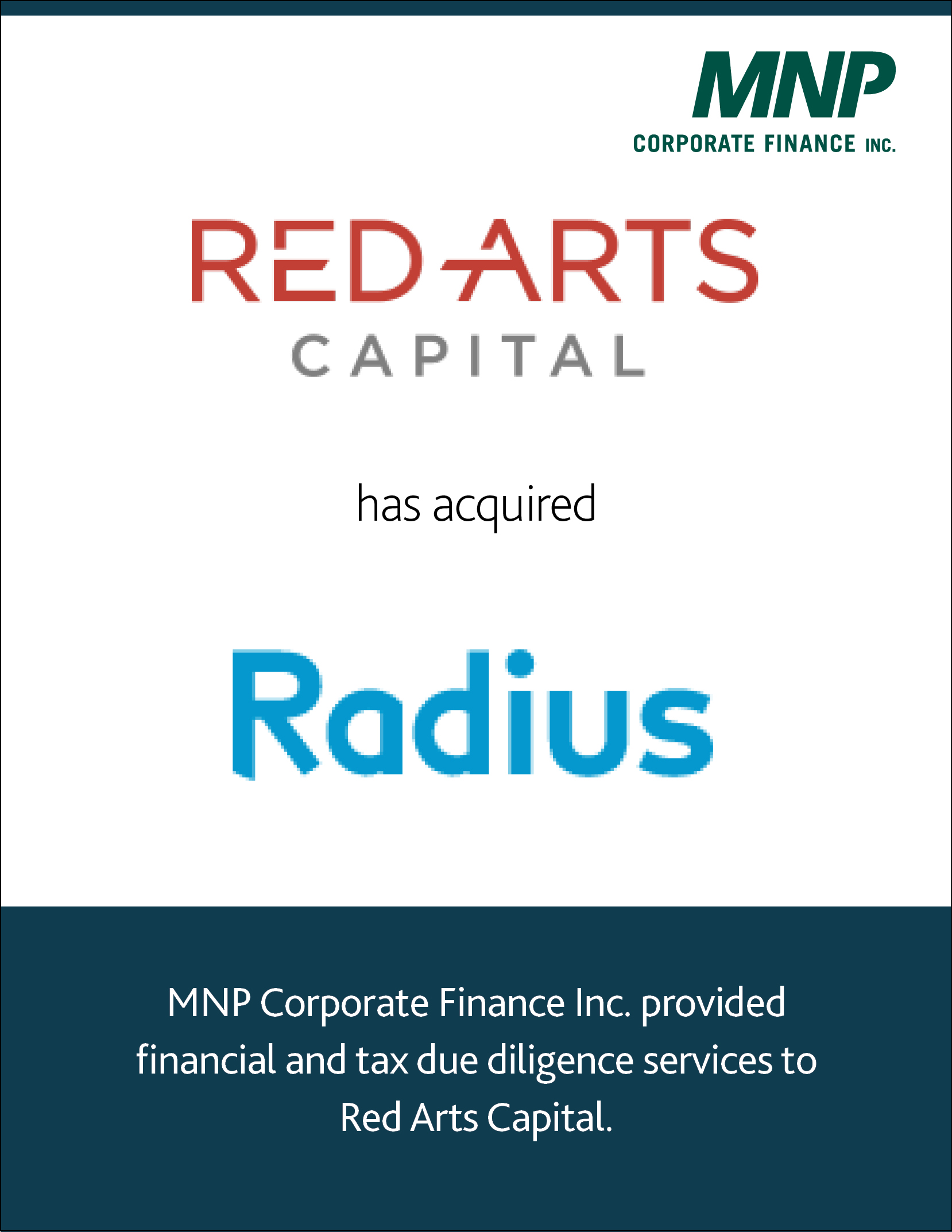 Red Arts Capital has acquired Radius