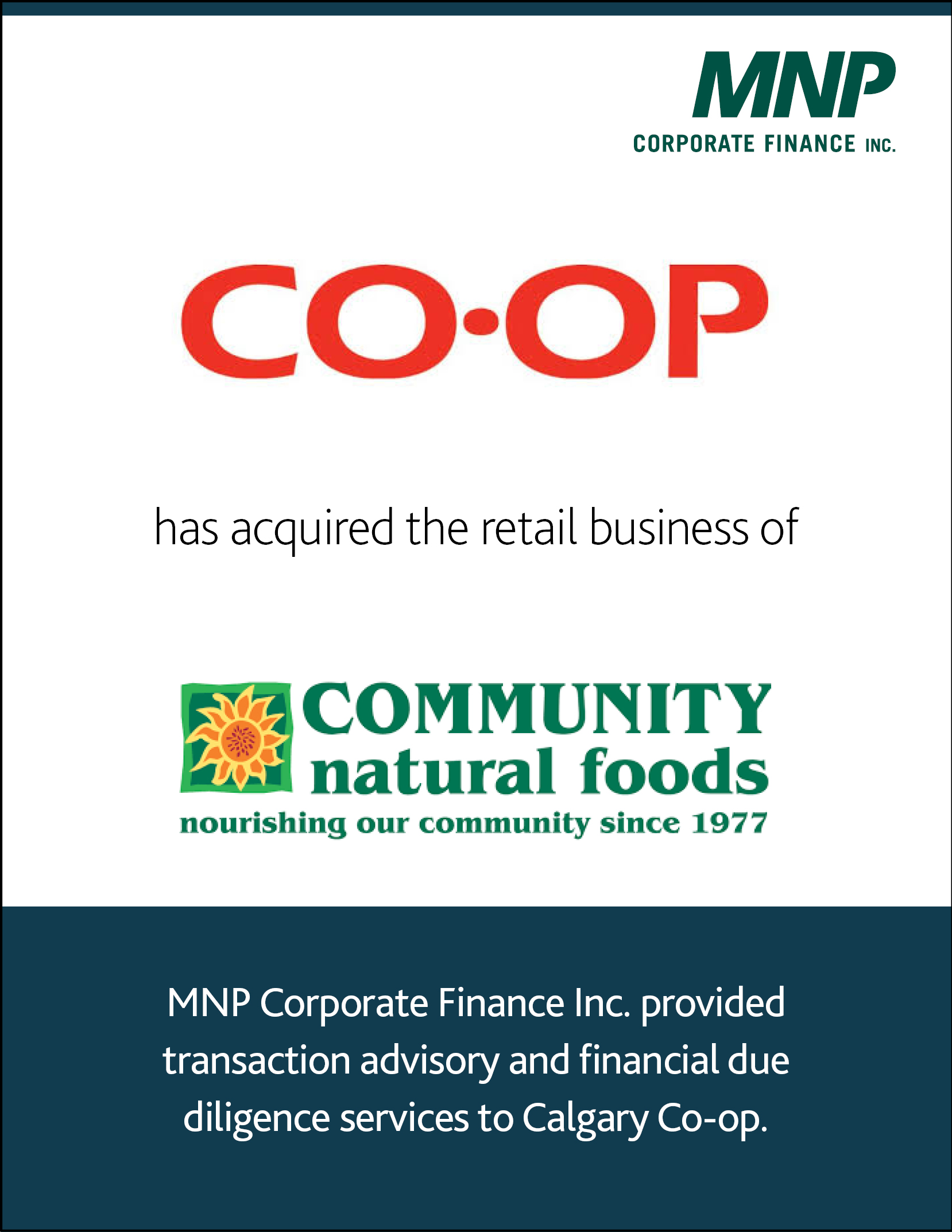 Co-op has acquired the retail business of Community Natural Foods